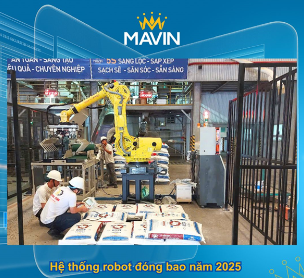 Mavin mở rộng đầu tư robot đóng bao tự động cho ngành thức ăn chăn nuôi